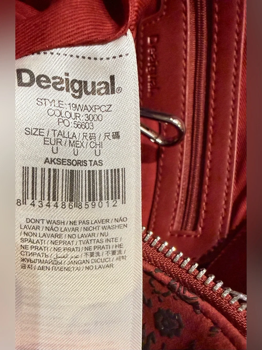NWT - Desigual Siberia Red Black Expandable Shoulder Crossbody Bag